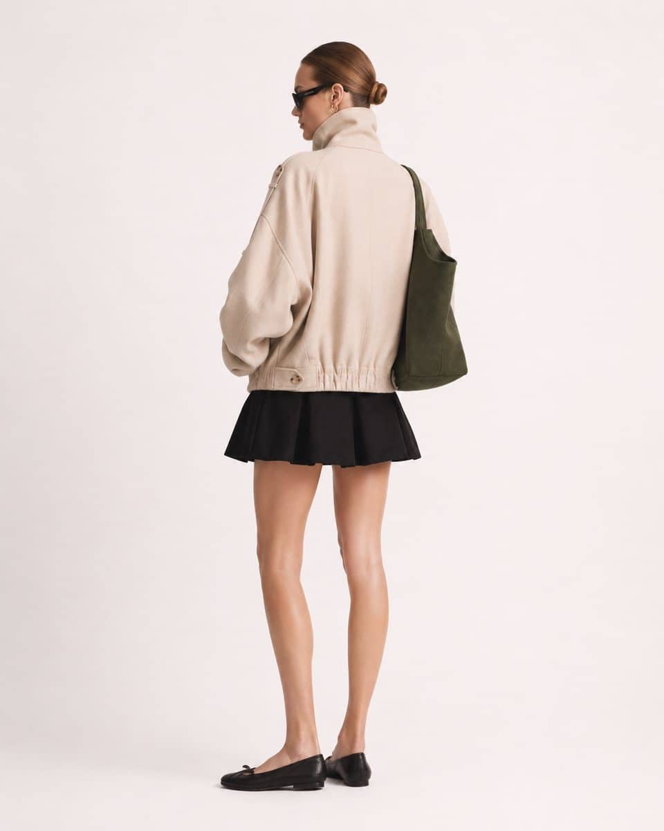 Oversized Wool Bomber — Back