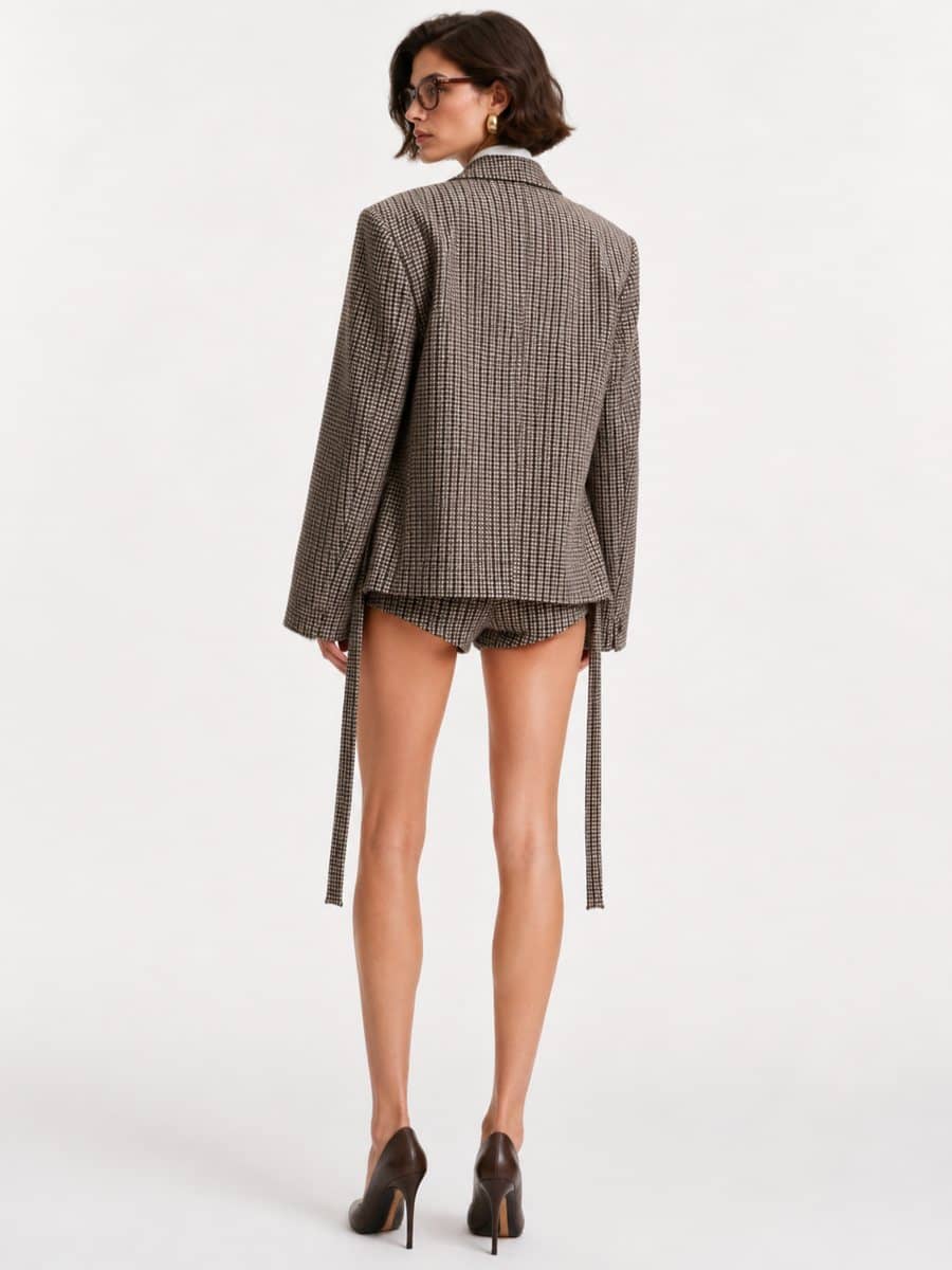 Houndstooth Tailored Suit — Back