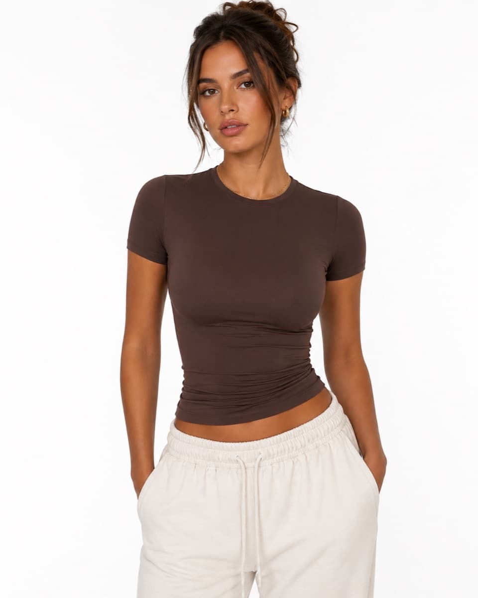 AI model photo — Fitted Cotton Tee